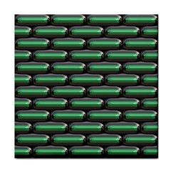 Green 3d Rectangles Pattern Face Towel by LalyLauraFLM