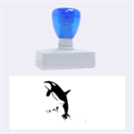 Orca Jumping Out Of A Flower With Waterfalls Rubber Stamps (Large) 2.26 x1.05  Stamp
