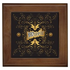 Music The Word With Wonderful Decorative Floral Elements In Gold Framed Tiles by FantasyWorld7