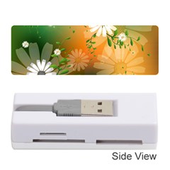 Beautiful Flowers With Leaves On Soft Background Memory Card Reader (stick)  by FantasyWorld7
