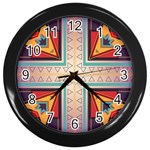 Cross and other shapes Wall Clock (Black) Front