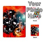 Black Skulls On Red Background With Sword Multi-purpose Cards (Rectangle)  Back 53