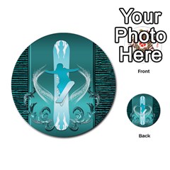 Snowboarder With Snowboard Multi-purpose Cards (round)  by FantasyWorld7