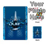 Surf, Surfboard With Water Drops On Blue Background Multi-purpose Cards (Rectangle)  Back 1