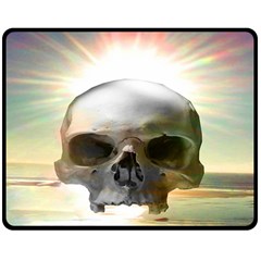 Skull Sunset Double Sided Fleece Blanket (medium)  by icarusismartdesigns