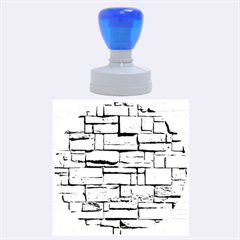 Block Wall 1 Rubber Round Stamps (large) by trendistuff