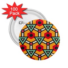 Triangles And Hexagons Pattern 2 25  Button (100 Pack) by LalyLauraFLM