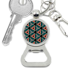 Triangles In Retro Colors Pattern			bottle Opener Key Chain by LalyLauraFLM