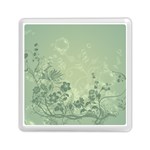 Wonderful Flowers In Soft Green Colors Memory Card Reader (Square)  Front