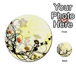 Wonderful Flowers With Leaves On Soft Background Multi-purpose Cards (Round)  Back 4