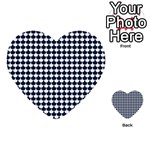 Navy And White Scallop Repeat Pattern Multi-purpose Cards (Heart)  Front 32