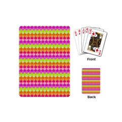 Scallop Pattern Repeat In ‘la’ Bright Colors Playing Cards (mini)  by PaperandFrill