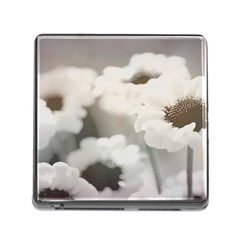 Black And White Flower Memory Card Reader (square) by trendistuff