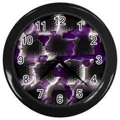 Fading Holes			wall Clock (black) by LalyLauraFLM