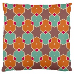Stars And Honeycombs Pattern 	large Flano Cushion Case (two Sides) by LalyLauraFLM