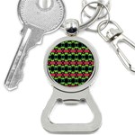 Shapes on a black background pattern			Bottle Opener Key Chain Front