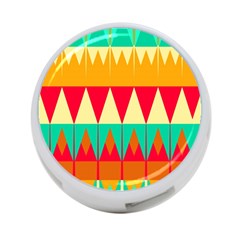 Triangles And Other Retro Colors Shapes 			4-port Usb Hub (one Side) by LalyLauraFLM