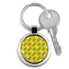 Squares And Stripes 			key Chain (round) by LalyLauraFLM