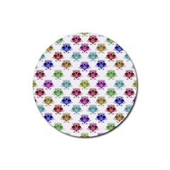 Fantasy Angry Birds Drawings Pattern Rubber Coaster (round)  by dflcprints