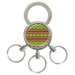 Rhombus And Waves 			3-ring Key Chain by LalyLauraFLM