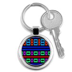 Rectangles and stripes 			Key Chain (Round) Front