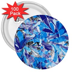 Abstract Floral 3  Buttons (100 Pack)  by Uniqued