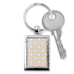 Squares Rhombus And Circles Pattern  			key Chain (rectangle) by LalyLauraFLM