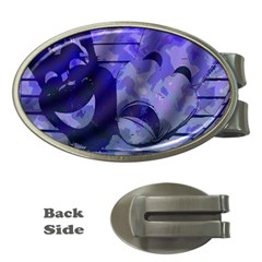 Blue Comedy Drama Theater Masks Money Clips (oval)  by BrightVibesDesign