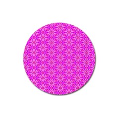 Pink Snowflakes Spinning In Winter Magnet 3  (round) by DianeClancy