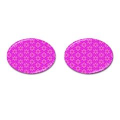 Pink Snowflakes Spinning In Winter Cufflinks (oval) by DianeClancy