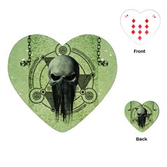 Awesome Green Skull Playing Cards (heart)  by FantasyWorld7