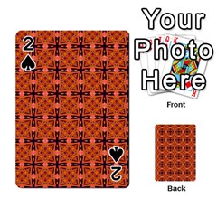 Peach Purple Abstract Moroccan Lattice Quilt Playing Cards 54 Designs  by DianeClancy