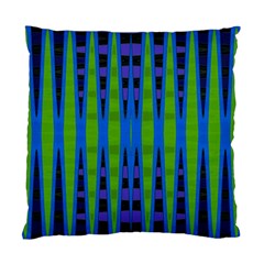 Blue Green Geometric Standard Cushion Case (two Sides) by BrightVibesDesign
