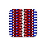 The Patriotic Flag Rubber Square Coaster (4 pack)  Front