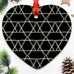 Star Of David   Heart Ornament (2 Sides) by SugaPlumsEmporium