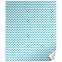 Blue White Chevron Canvas 8  X 10  by yoursparklingshop