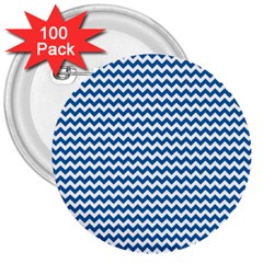 Dark Blue White Chevron  3  Buttons (100 Pack)  by yoursparklingshop