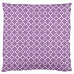 Lilac Purple Quatrefoil Pattern Standard Flano Cushion Case (One Side) Front