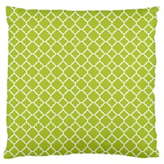 Spring Green Quatrefoil Pattern Large Flano Cushion Case (one Side) by Zandiepants