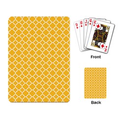 Sunny Yellow Quatrefoil Pattern Playing Cards Single Design by Zandiepants