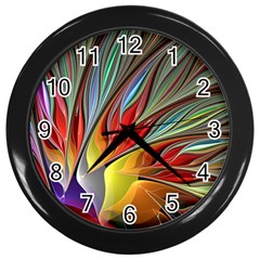 Fractal Bird Of Paradise Wall Clock (black) by WolfepawFractals