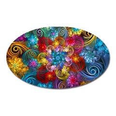 Spirals And Curlicues Oval Magnet by WolfepawFractals