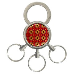 Flower Shapes Pattern                             			3-ring Key Chain by LalyLauraFLM