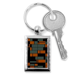 Rectangles In Retro Colors                              			key Chain (rectangle) by LalyLauraFLM