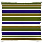 Olive Green Blue Stripes Pattern Large Flano Cushion Case (Two Sides) Front