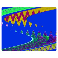 Colorful Wave Blue Abstract Double Sided Flano Blanket (medium)  by BrightVibesDesign