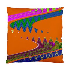 Colorful Wave Orange Abstract Standard Cushion Case (one Side) by BrightVibesDesign