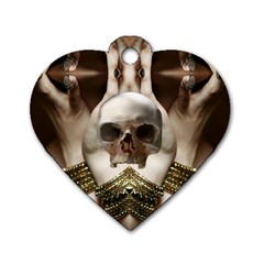 Skull Magic Dog Tag Heart (one Side) by icarusismartdesigns