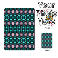 Fancy Teal Red Pattern Multi-purpose Cards (rectangle)  by BrightVibesDesign