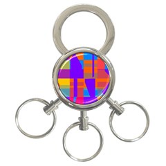 Misc Colorful Shapes                                           			3-ring Key Chain by LalyLauraFLM